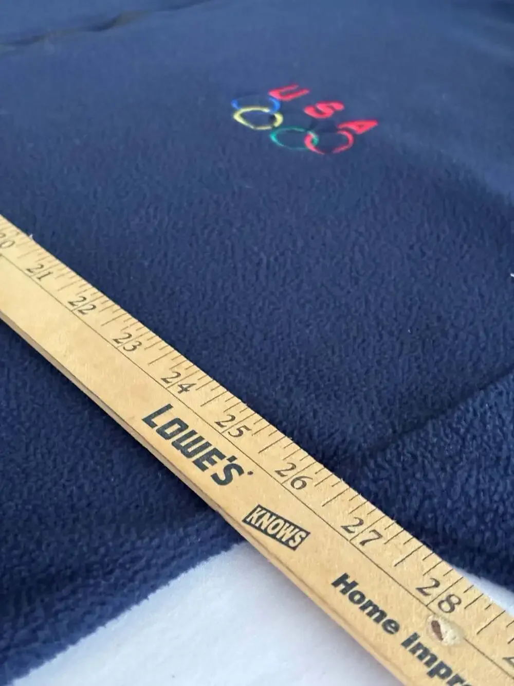 Vintage USA Olympic Rings Navy Blue Full Zip Fleece Jacket XXL Made In USA